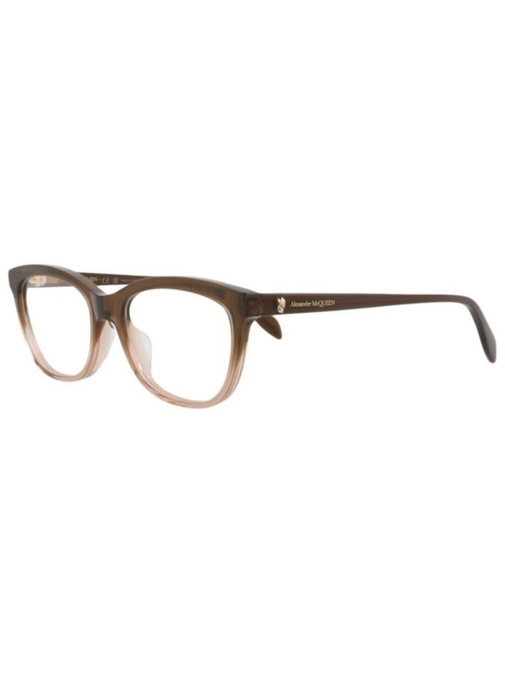 New Alexander McQueen Womens Square/Rectangle Brown Brown Transparent Fashion De